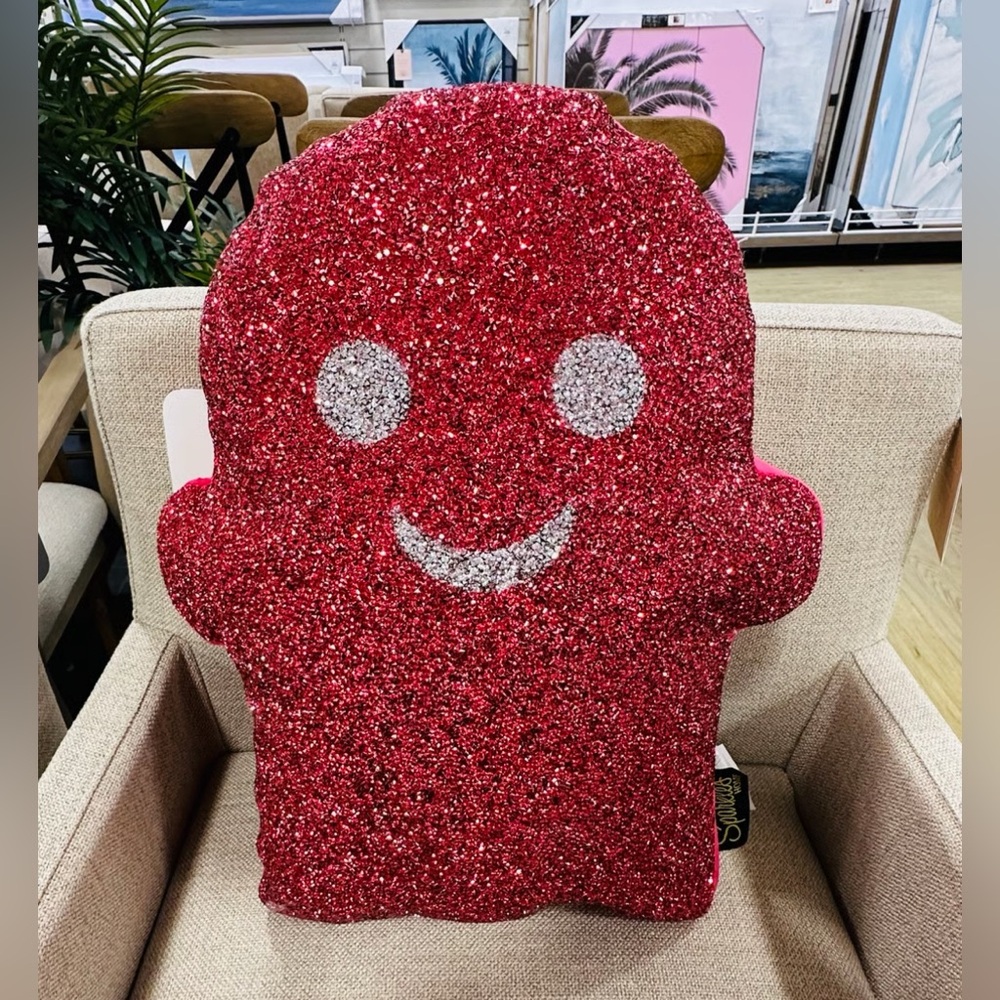 Sparkly Red Ghost Glitter Pillow